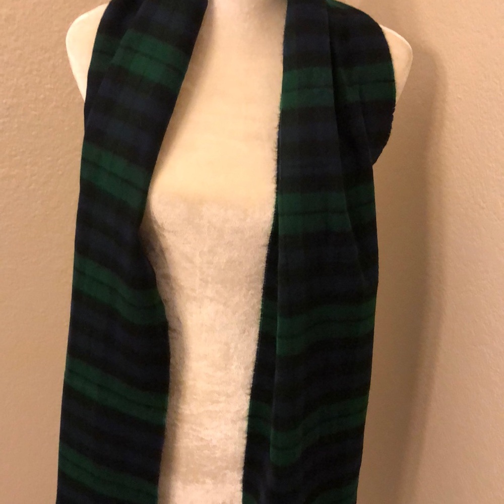 Green and Blue Plaid Cashmere Scarf